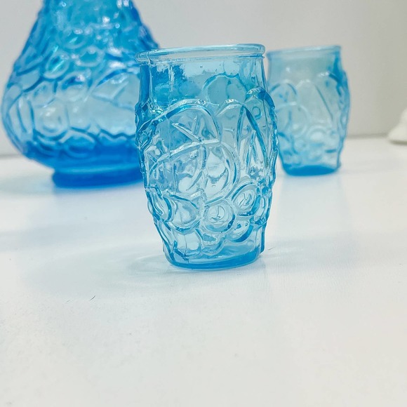 Blue Decanter Glass Pattern #473, Niagra, AKA Grape, Ice Blue, w/Stopper - Picture 2 of 8